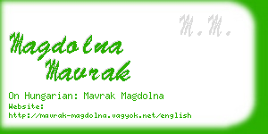 magdolna mavrak business card